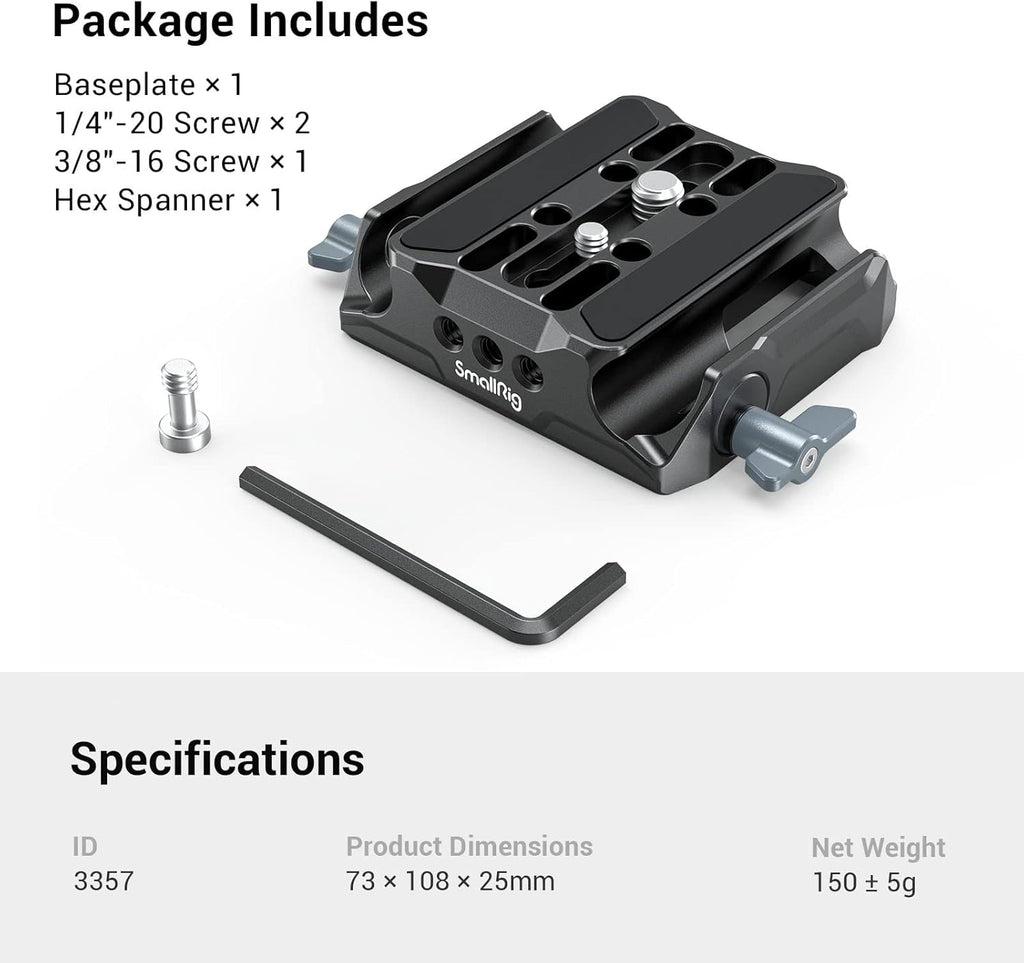Universal LWS Baseplate with Dual 15mm Rod Clamp Q1237