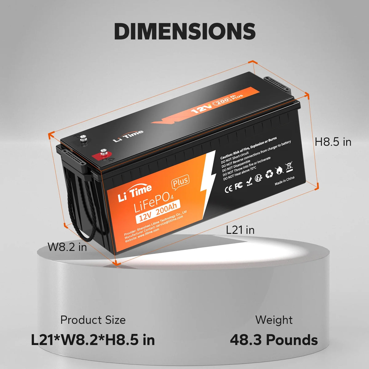 12V 200Ah Lithium LiFePO4 Battery D7652