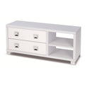 Double 2 Drawer Cabinet Glossy White S663