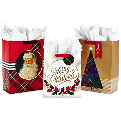 Christmas Gift Bag Assortment, 8 Bags Red and Green M898