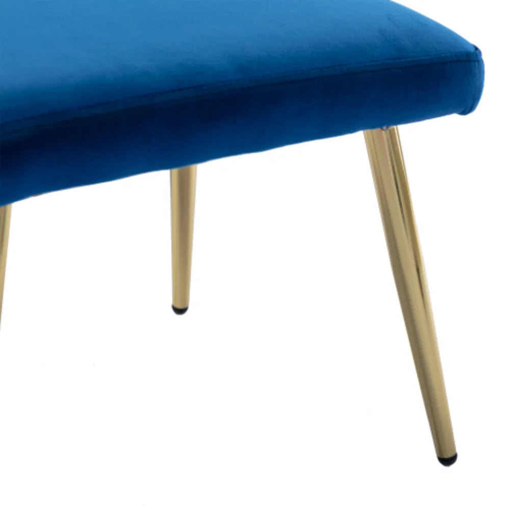 Navy Velvet Accent Chair with Ottoman U442