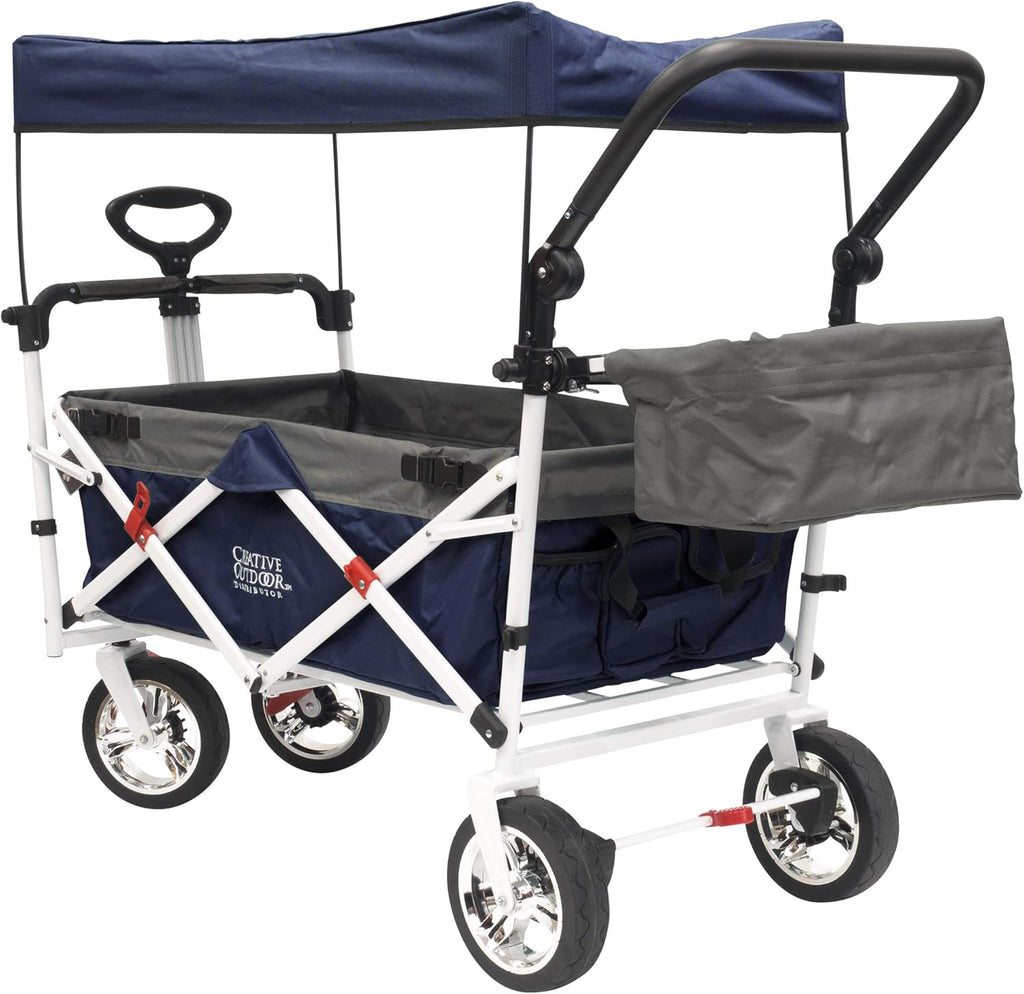 Collapsible Folding Wagon Cart with Sun & Rain Shade G692865