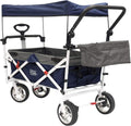 Collapsible Folding Wagon Cart with Sun & Rain Shade G692865