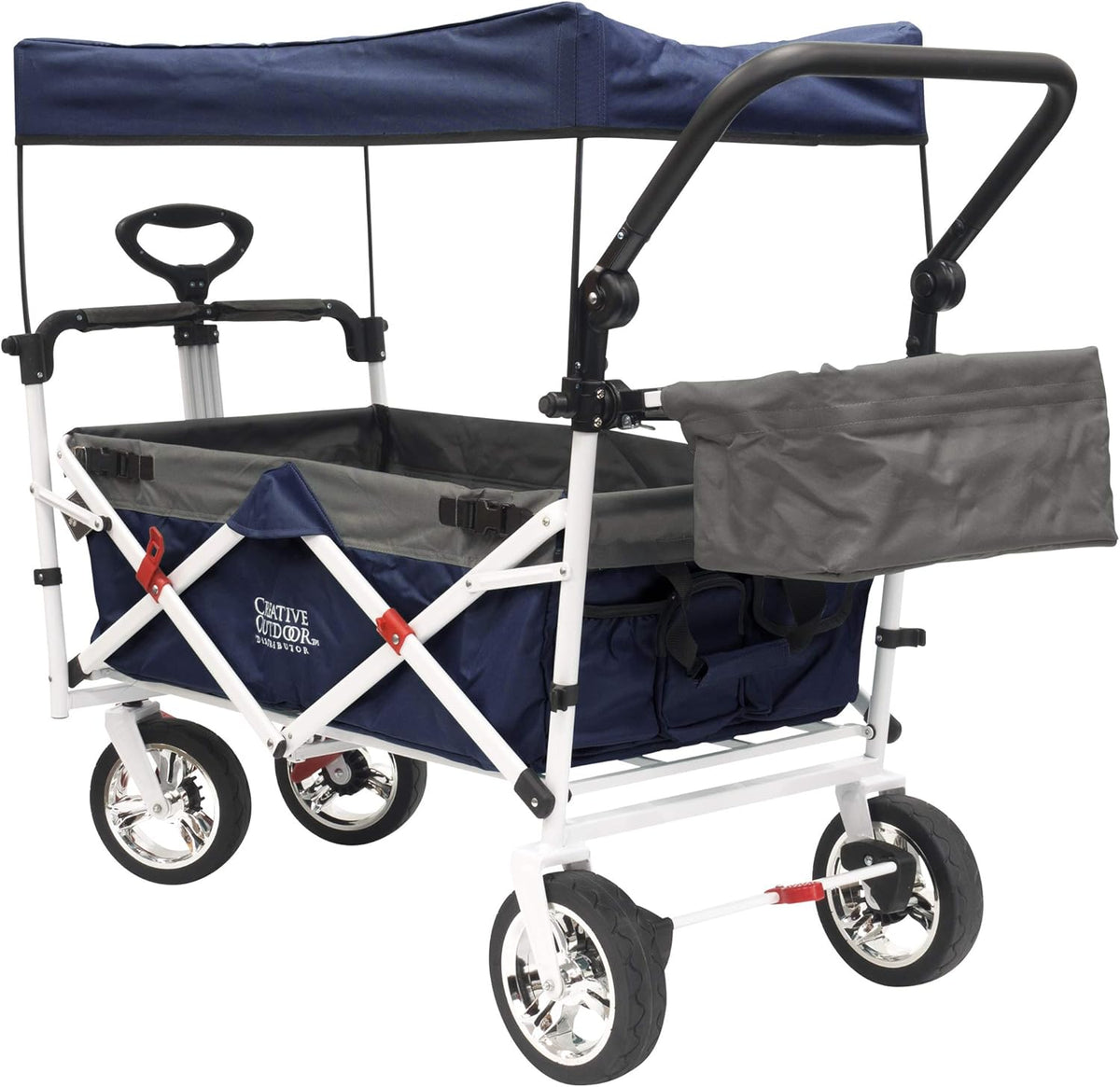 Collapsible Folding Wagon Cart with Sun & Rain Shade G692865