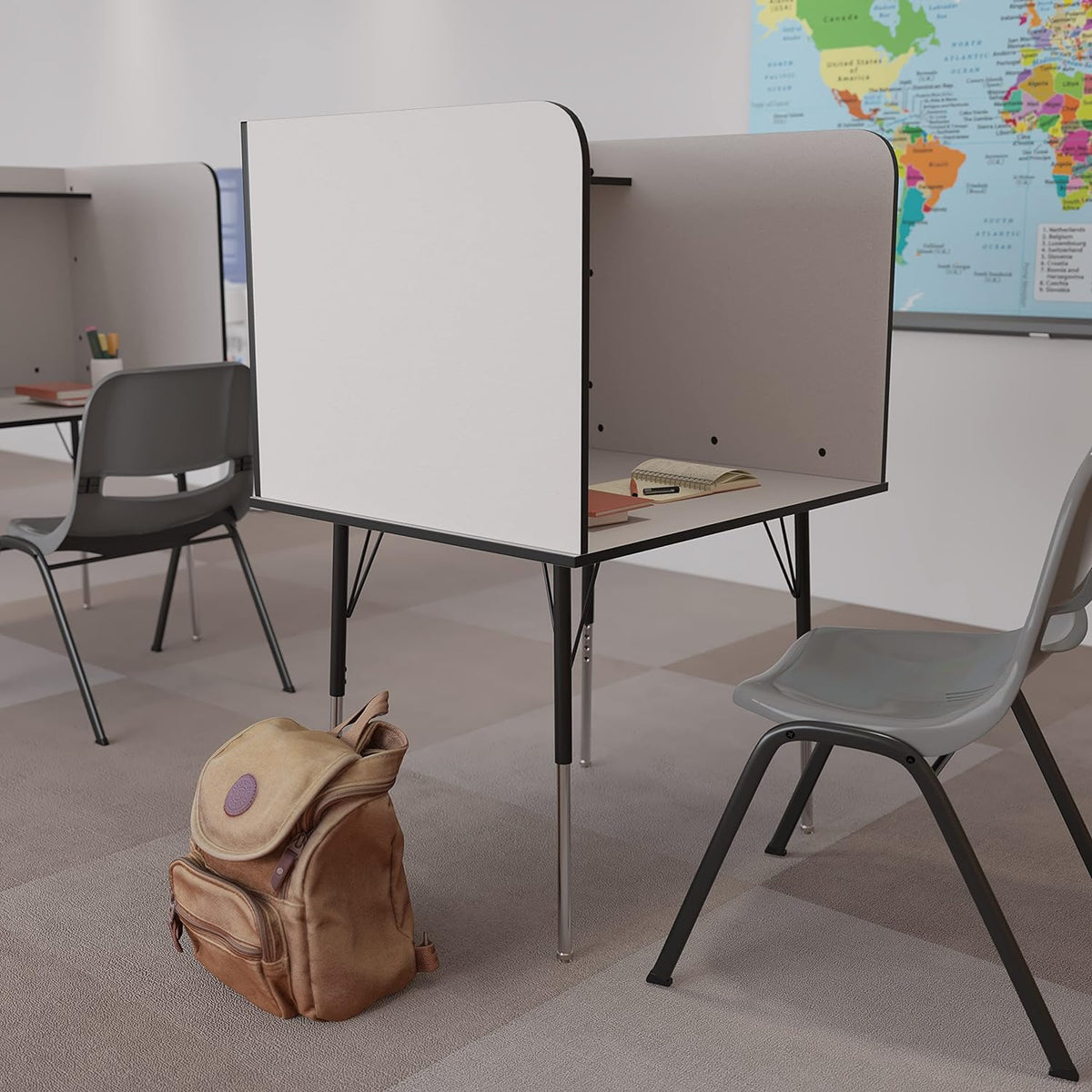 Stand-Alone Study Carrel with Height Adjustable Legs I6149