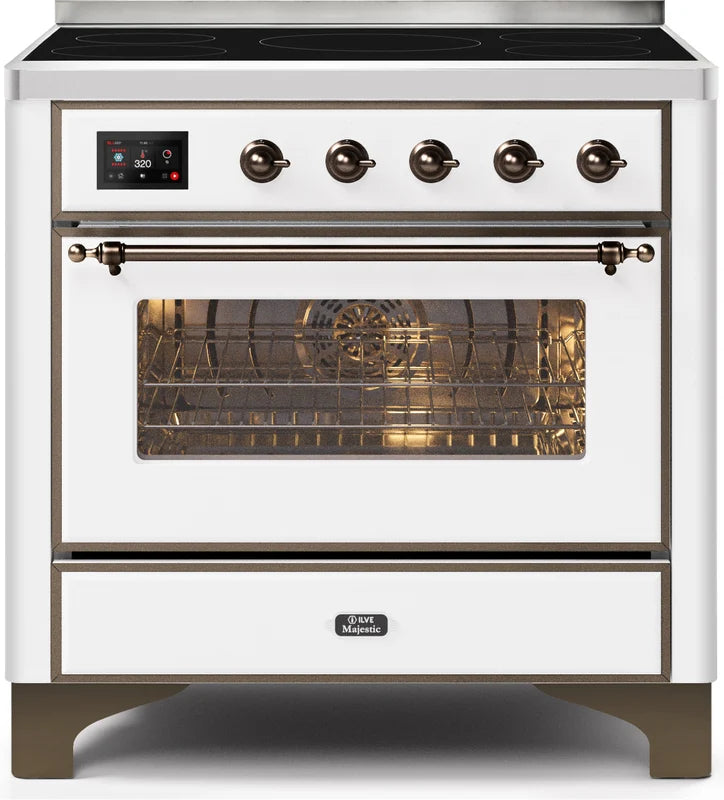 White Induction Range with Electric Oven M464