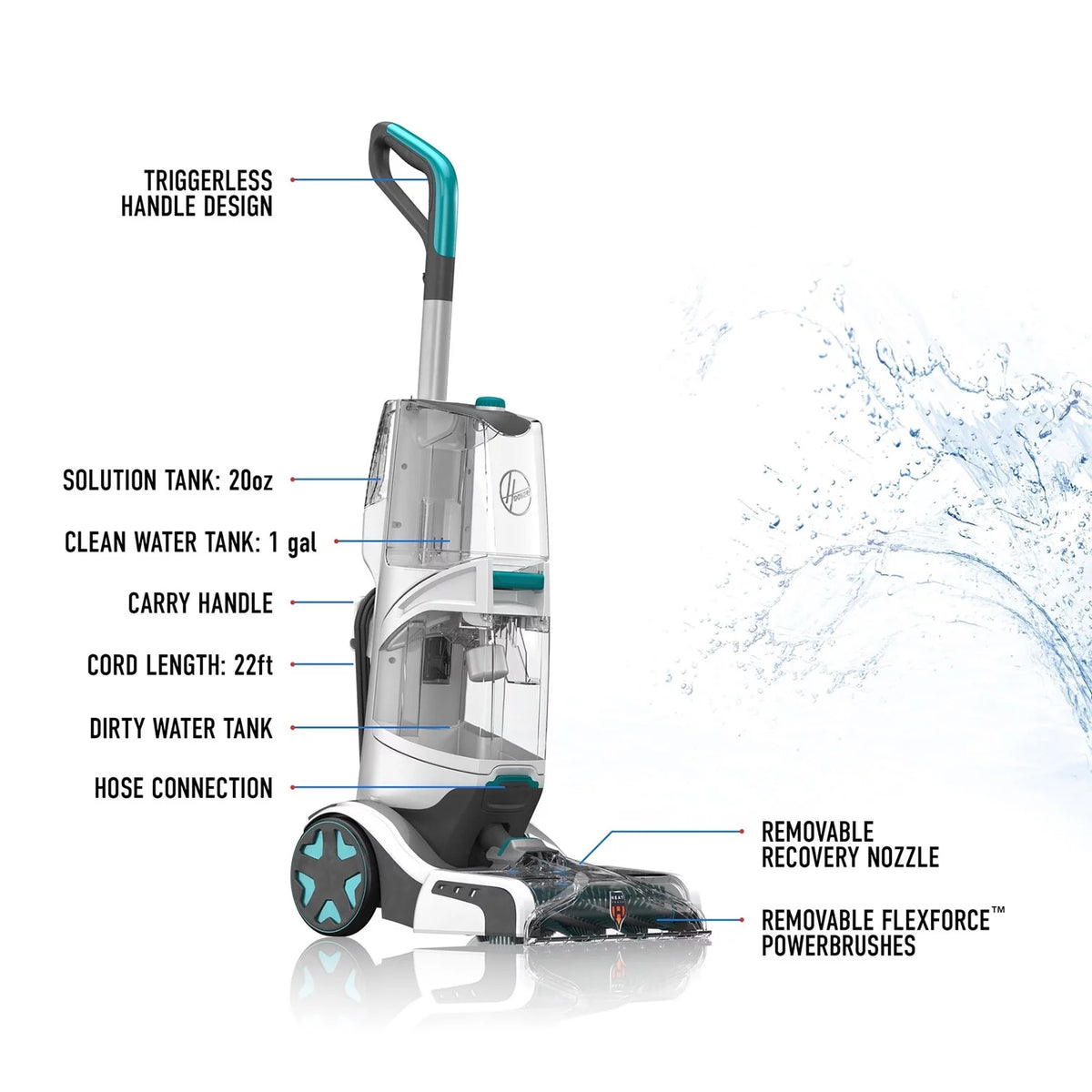 Upright Deep Carpet Cleaner Washer Scrubber & Shampooer Vacuum G740952