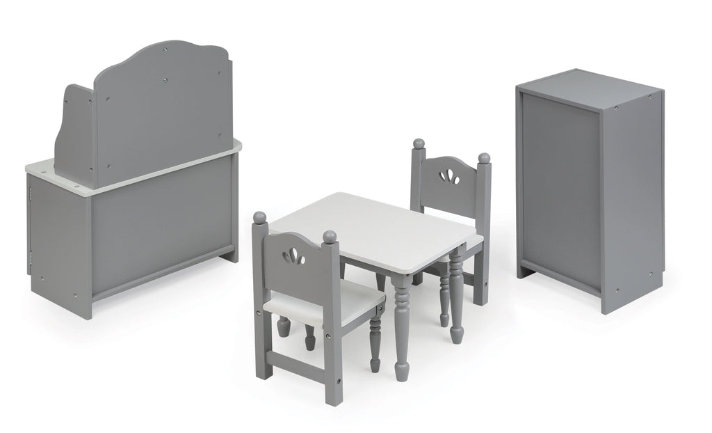 18 inch Doll Kitchen Furniture Set - Gray/White X63805