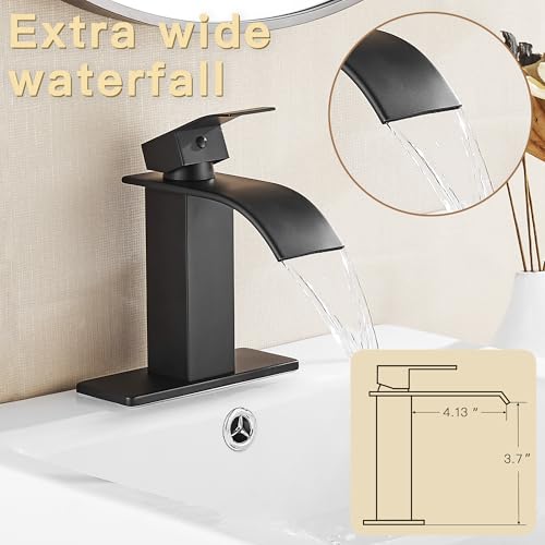 Tall Matte Black Vessel Sink Faucet F1580