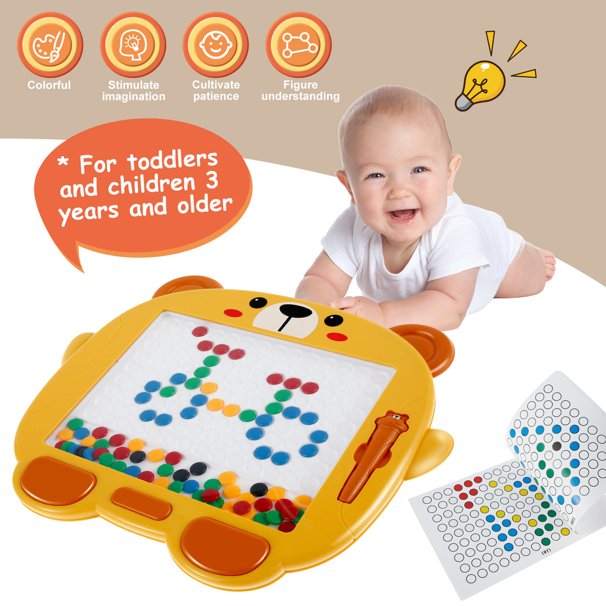 Magnetic Drawing Board with Magnetic Pen and Cards R342