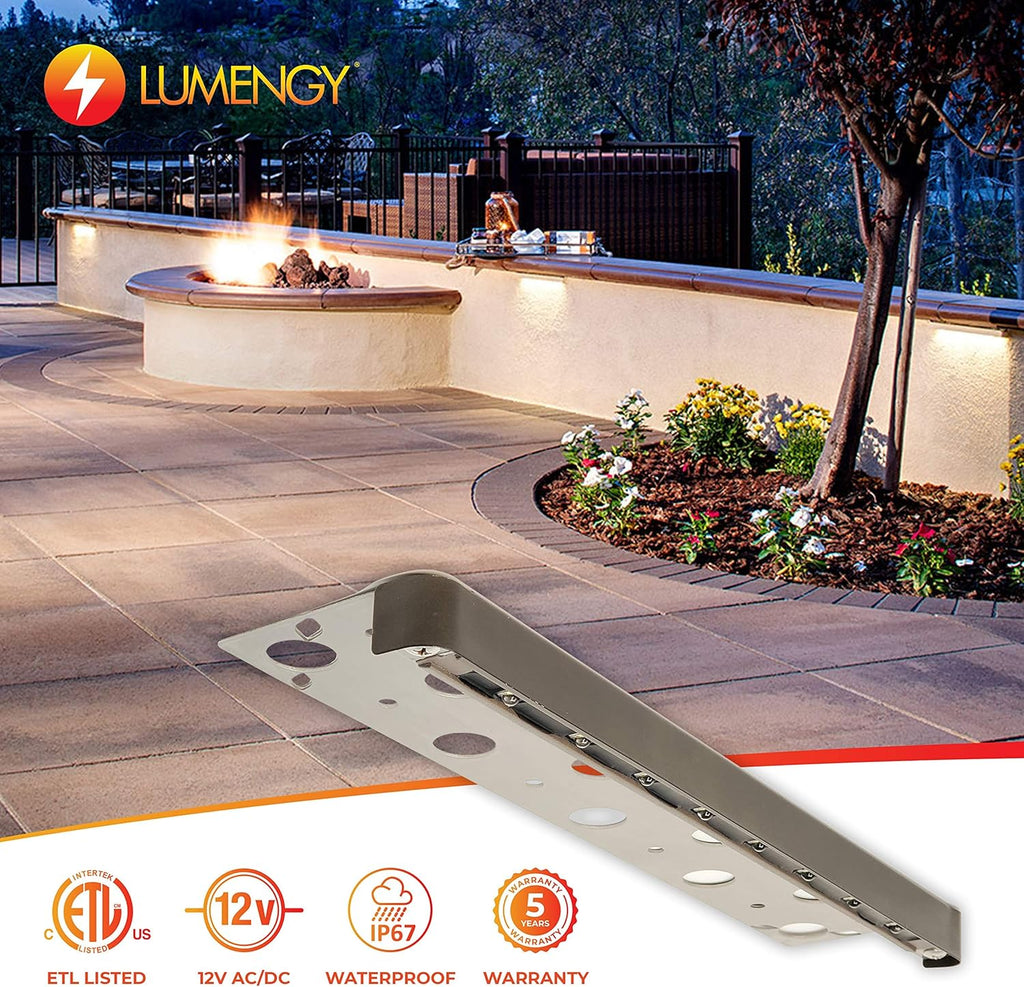 6-Pack 7 Inch 1.5W LED Hardscape Lights, IP-67 Waterproof, 12V, 2700K Y75157