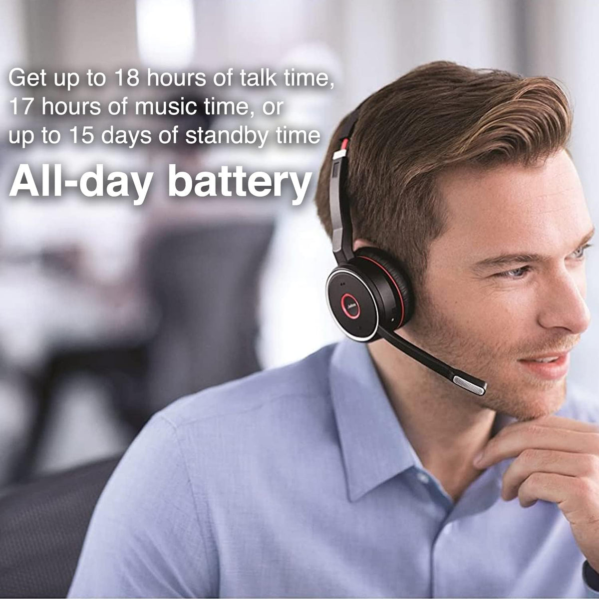 Wireless Headset with Active Noise-Cancelling Microphone and USB Adapter L979