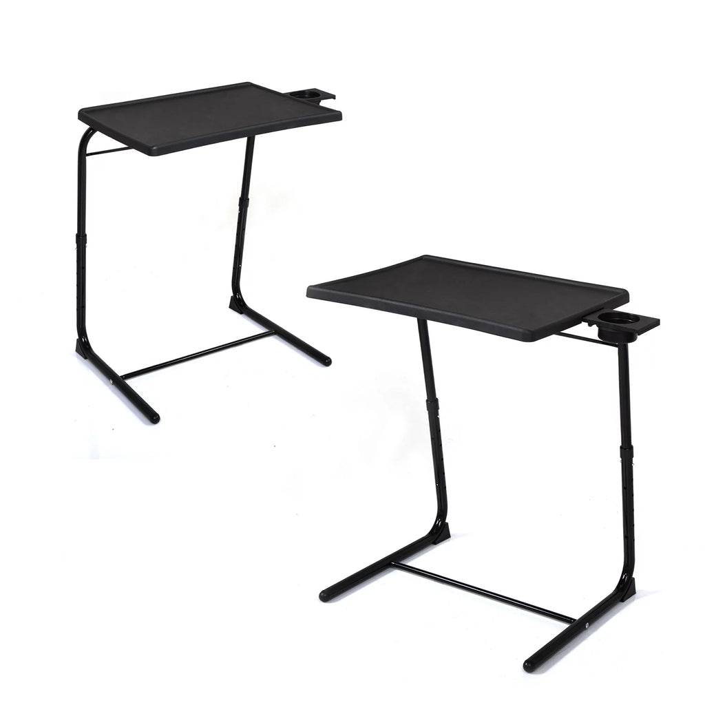 Set of 2 Portable Computer Table Black F912