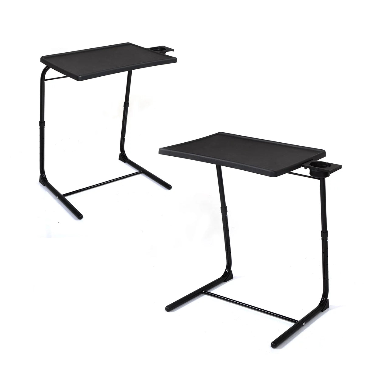 Set of 2 Portable Computer Table Black F912