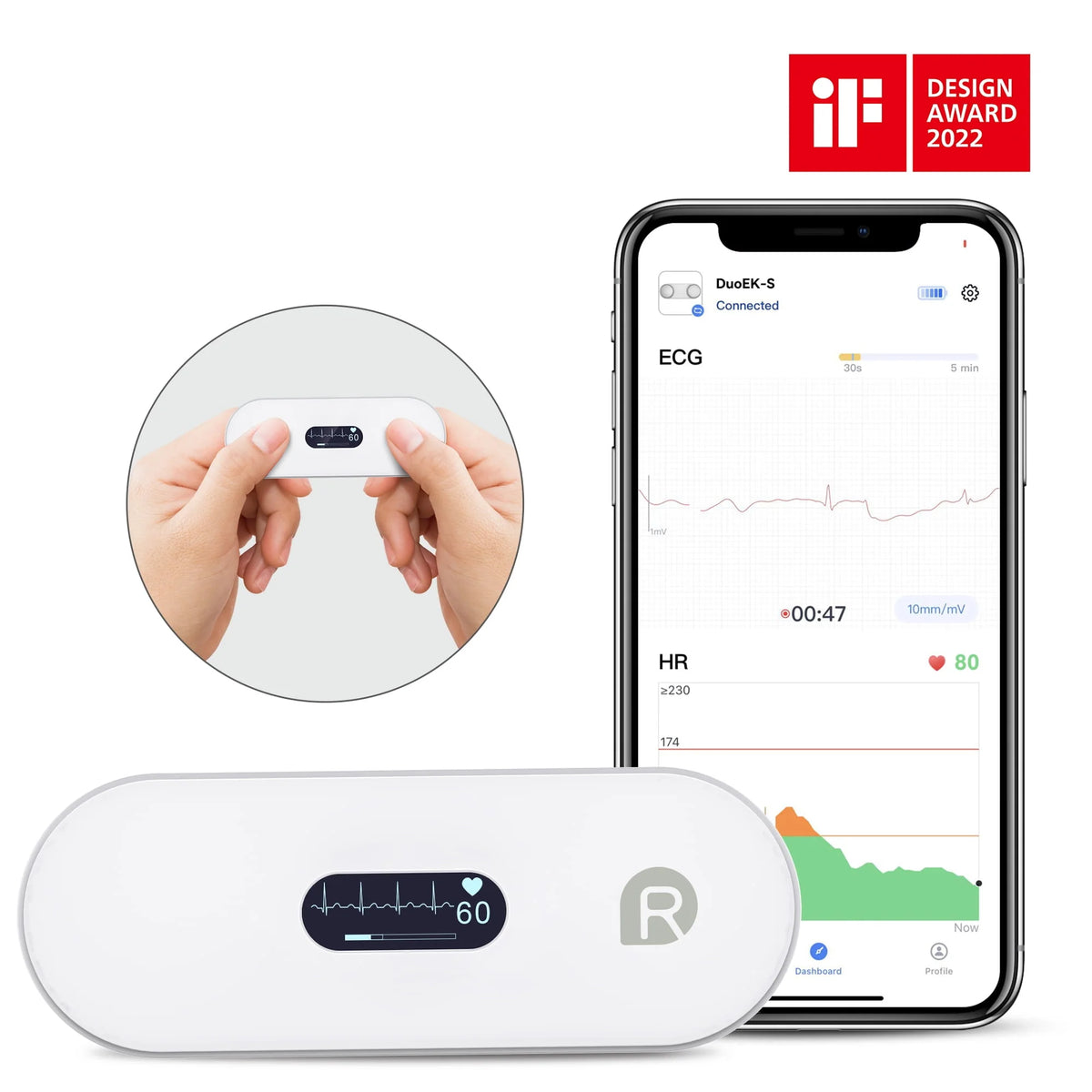 Handheld Bluetooth ECG Monitor with Screen Display J490707