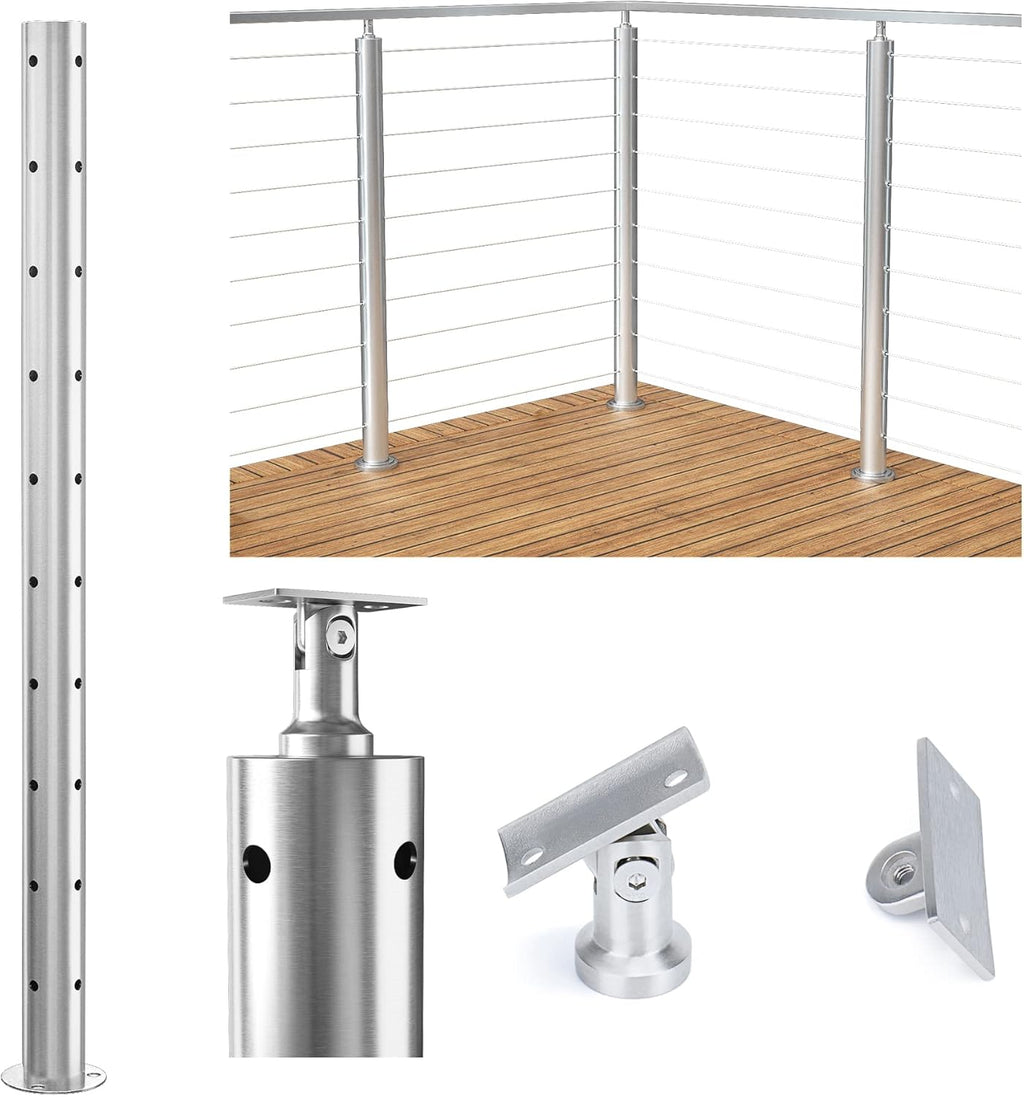 36”x2.36” Stainless Steel Brushed Finishing Pre-drilled Posts D72313
