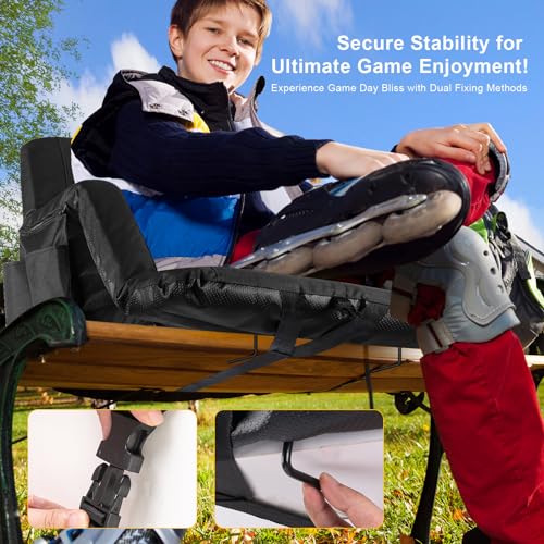 2 Pack Wide Folding Stadium Seats with Back Support and Cushion G50205