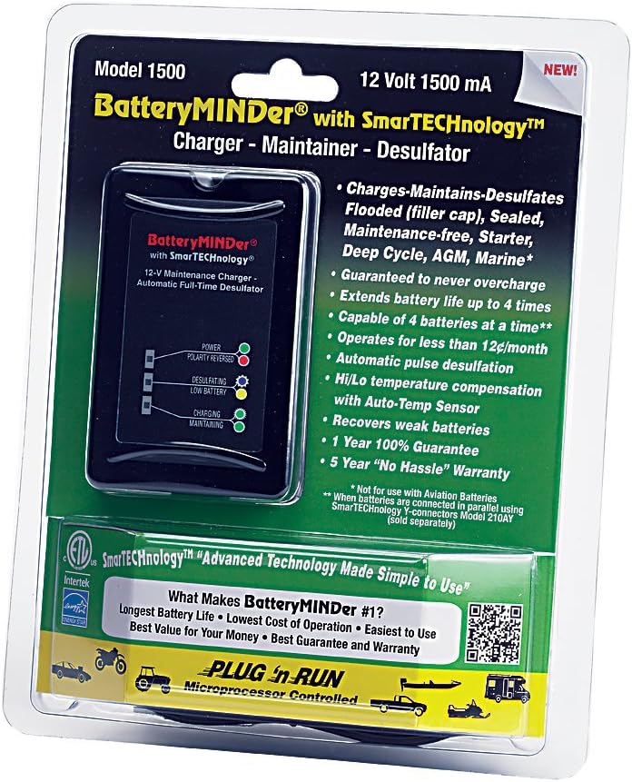 12 Volt 1.5 Amp Battery Charger Maintenance Charger Desulfator B87193