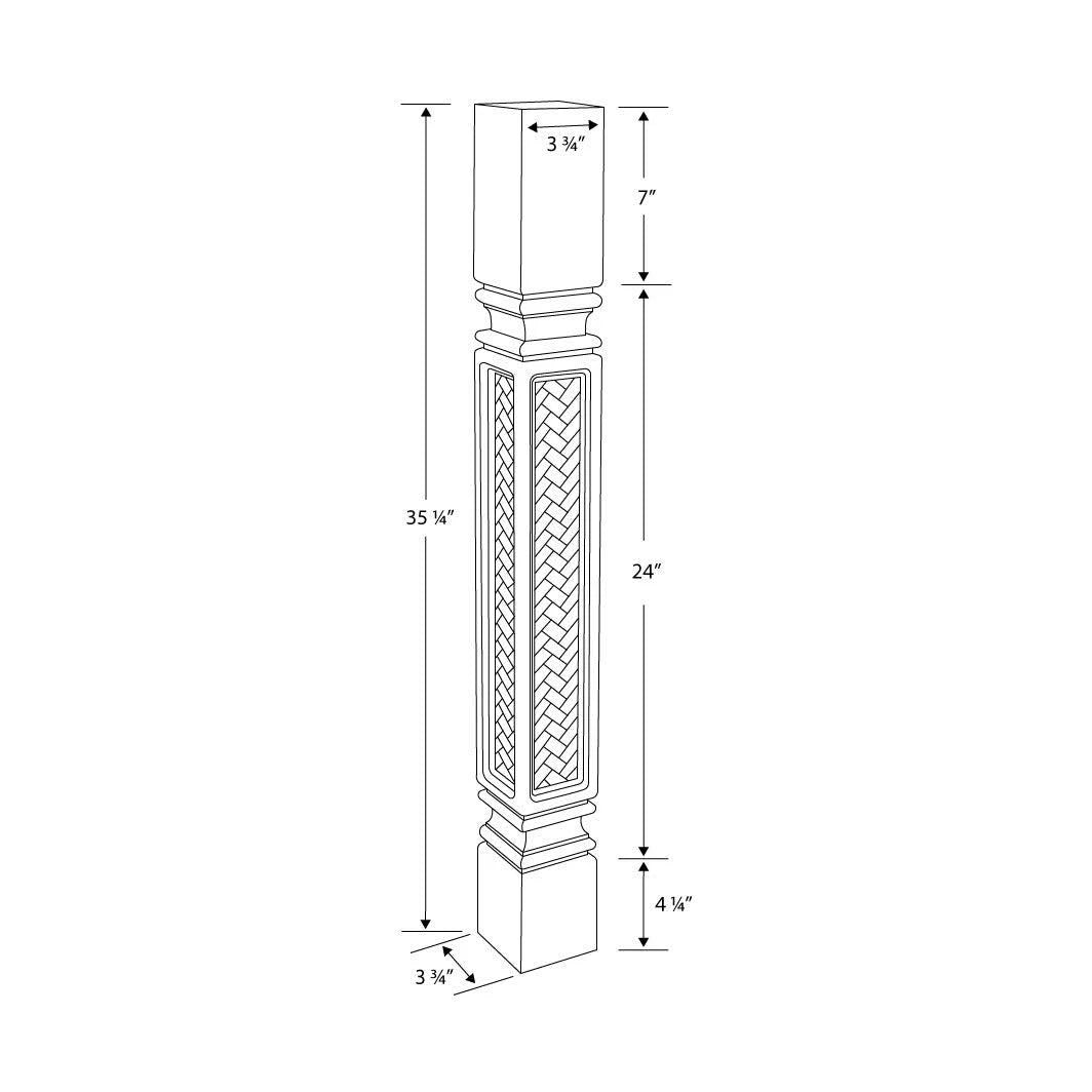 Unfinished Solid Hard Maple Kitchen Island Leg G618446