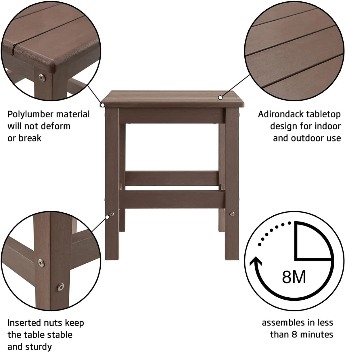 Black Polystyrene Outdoor Side Table Q41855