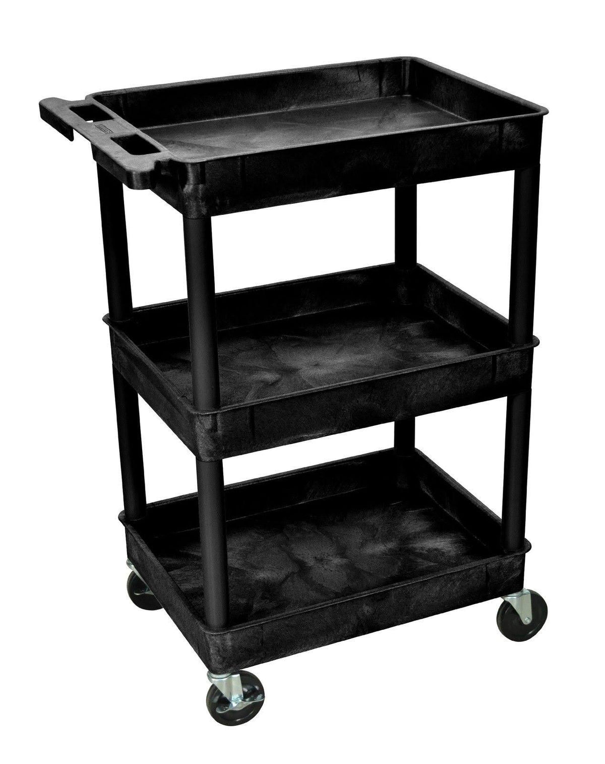 Black 3 Shelf Heavy Duty Tub Cart M18032