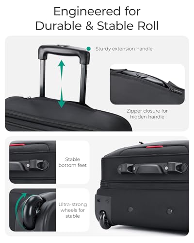 Black Rolling Laptop Bag with Wheels for 17.3 Inch Laptop U77569