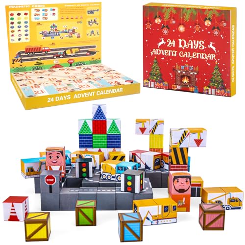 100PCS Magnetic Building Blocks Advent Calendar F3758