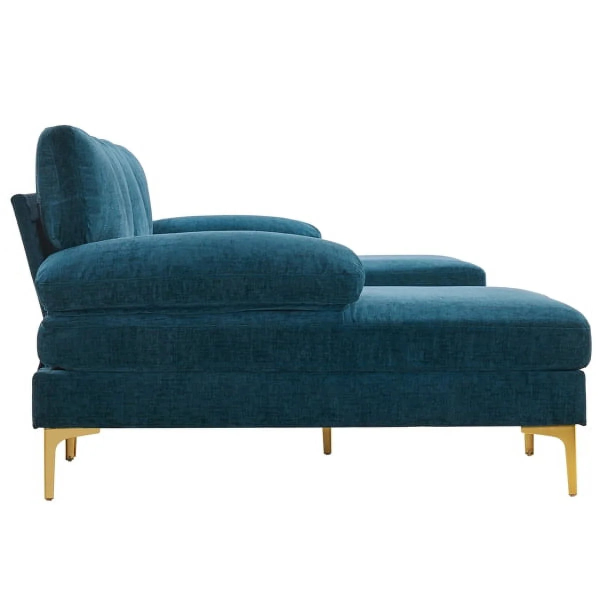 Convertible Sectional Sofa Couch U-Shaped Sleeper Sofa 4-Seat Dark Blue M294258