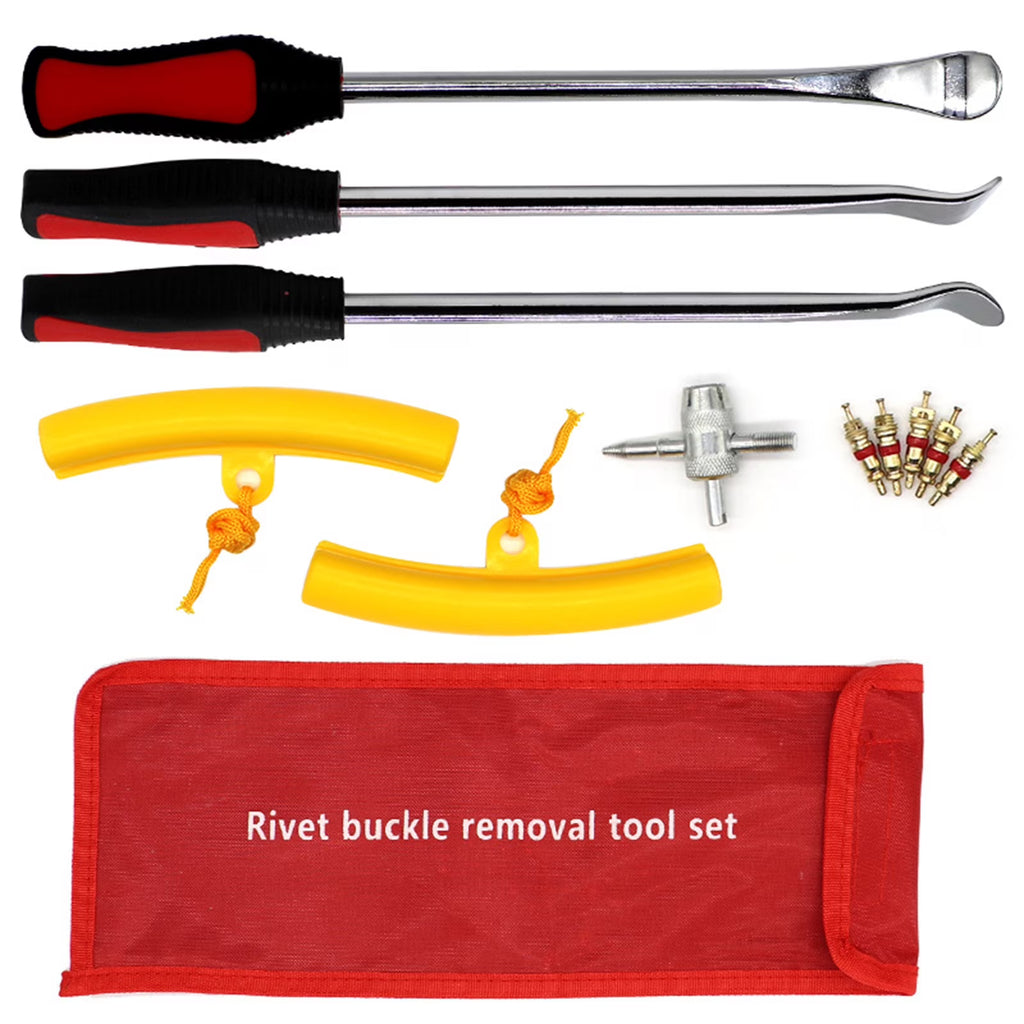 Tire Lever Set with Rim Protectors and Valve Cores K8755