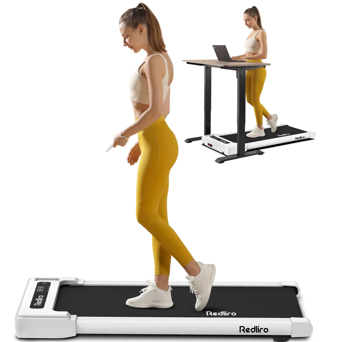 White 2.25HP Walking Pad Treadmill W808477
