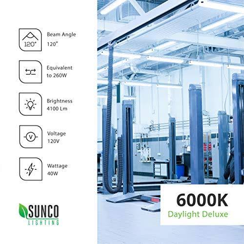 6 Pack LED Utility Shop Light, 4 ft, Linkable Integrated Fixture, 6000K Daylight, 4100 lm J520304
