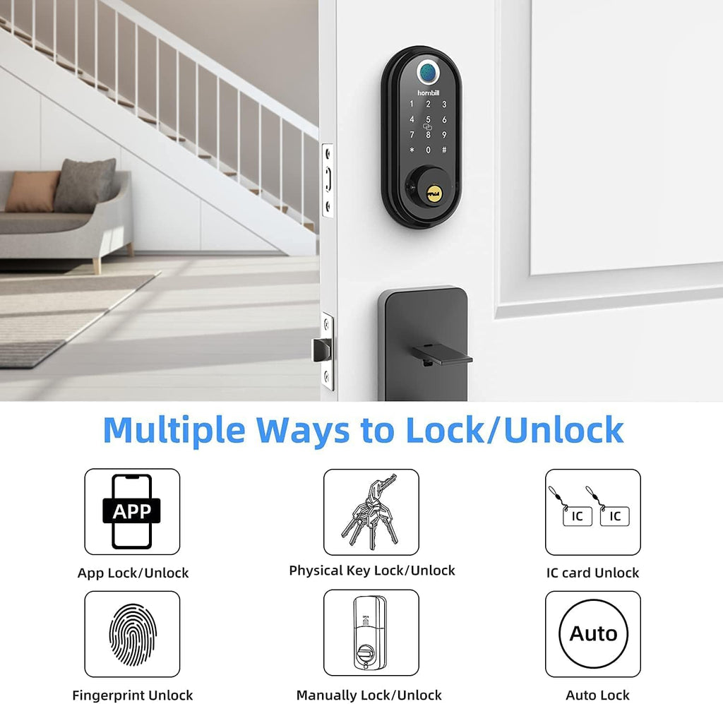 Smart Lock Fingerprint Deadbolt with Touchscreen Keypad, Bluetooth ekeys, Auto Lock Keyless Entry Door Lock P96690
