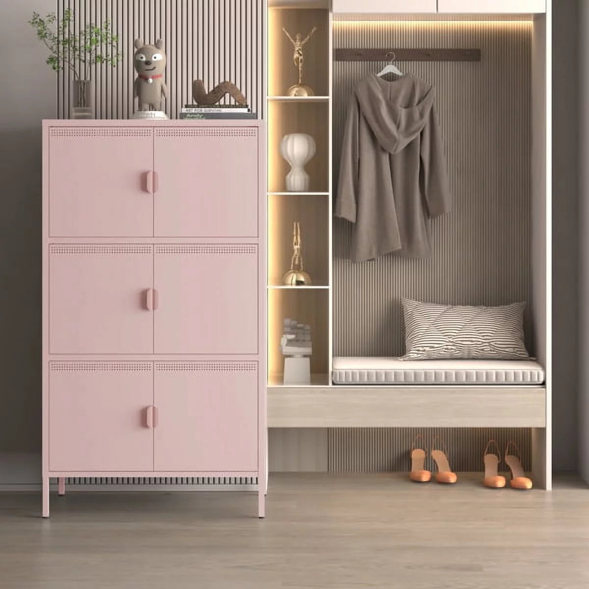 6 Doors Metal Storage Cabinet with Adjustable Shelves T991