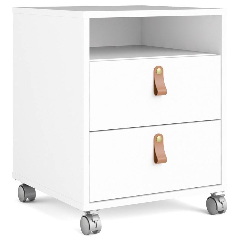 White 2 Drawer Mobile Cabinet C4447