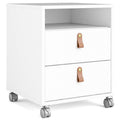 White 2 Drawer Mobile Cabinet C4447