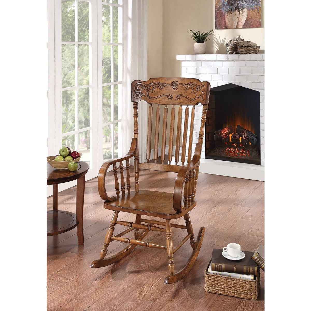 Oak Carved Rocker Chair Y82592
