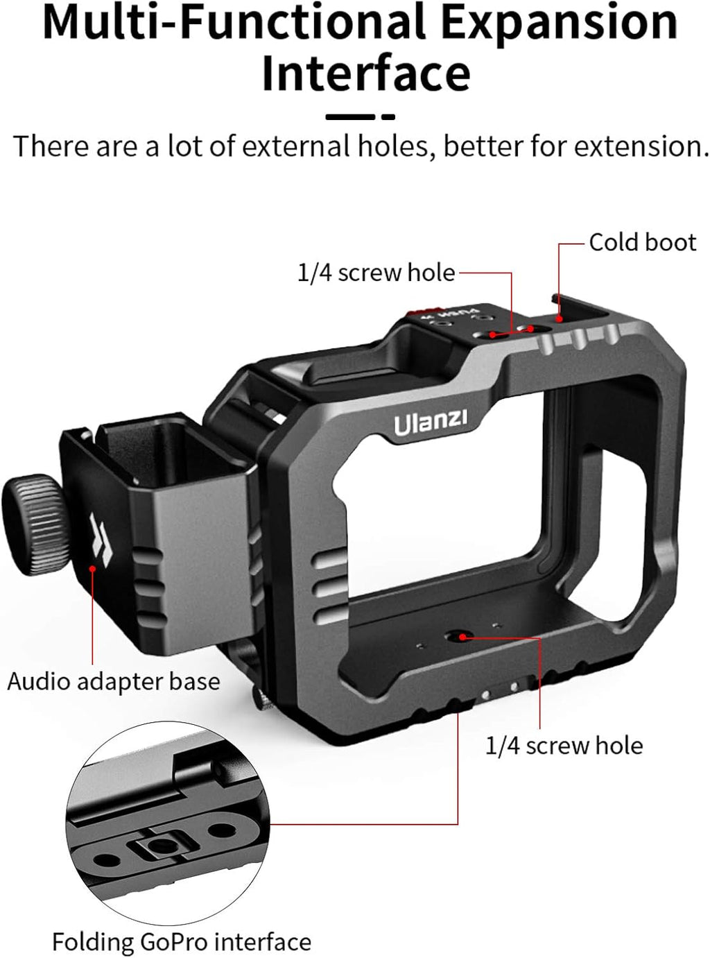 Aluminum Video Case with Cold Shoe Mount for Gopro 9/10 M920812