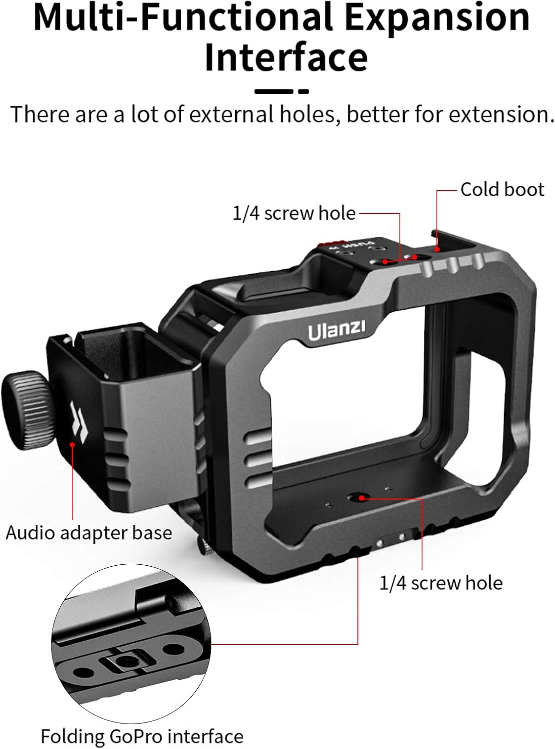 Aluminum Video Case with Cold Shoe Mount for Gopro 9/10 M920812