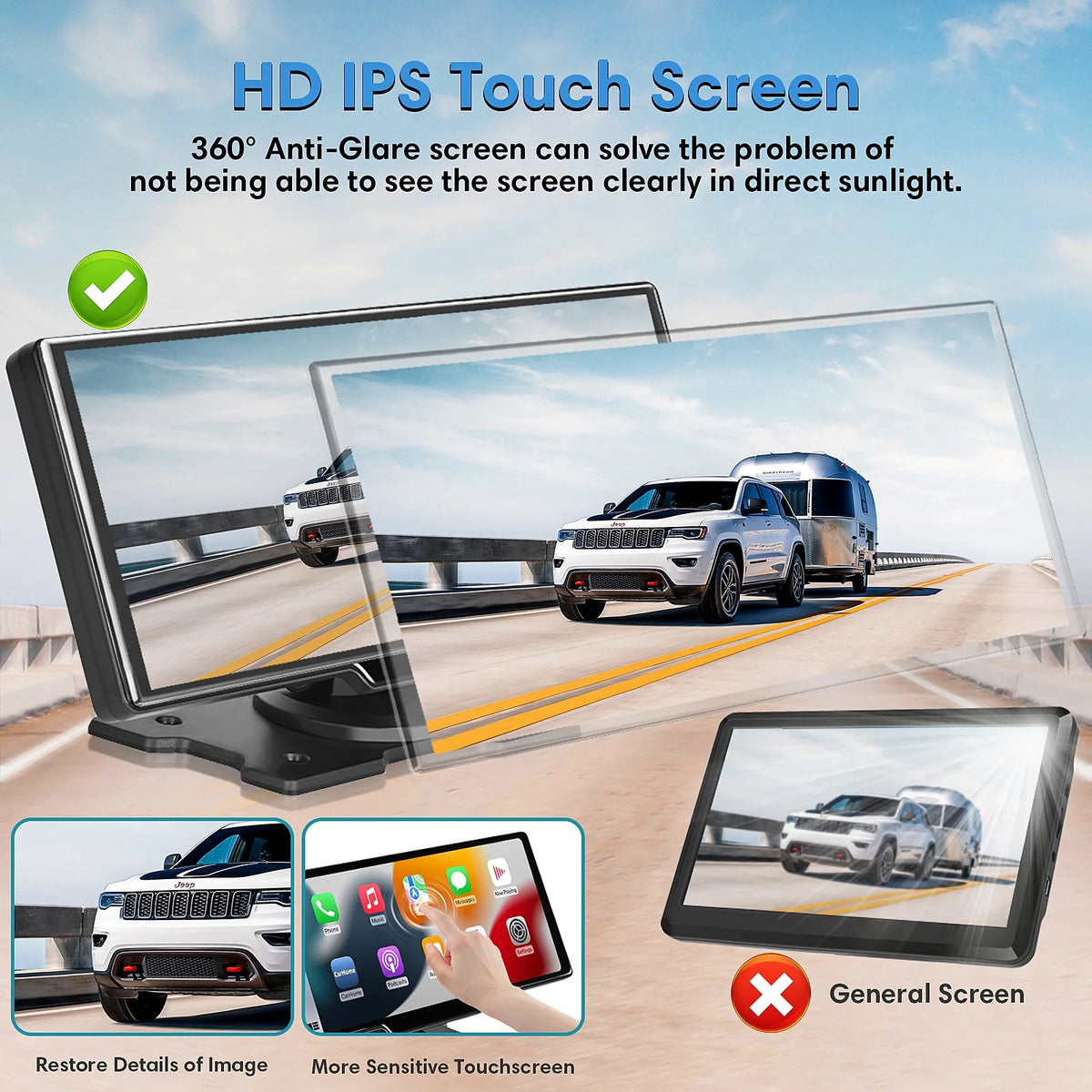 9.3" Portable Car Stereo with 2.5K Dash Cam and 64G SD Card W965385