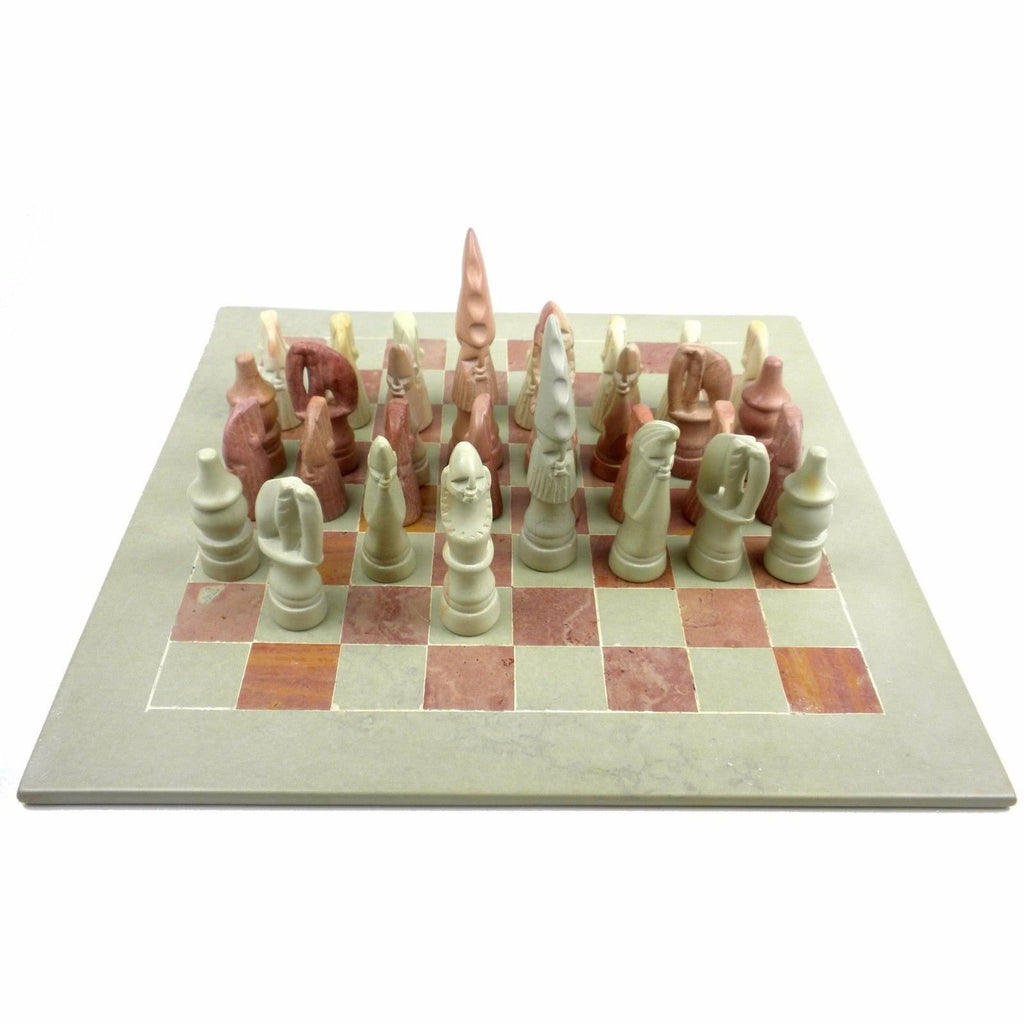 Hand Carved Soapstone Chess Set J886