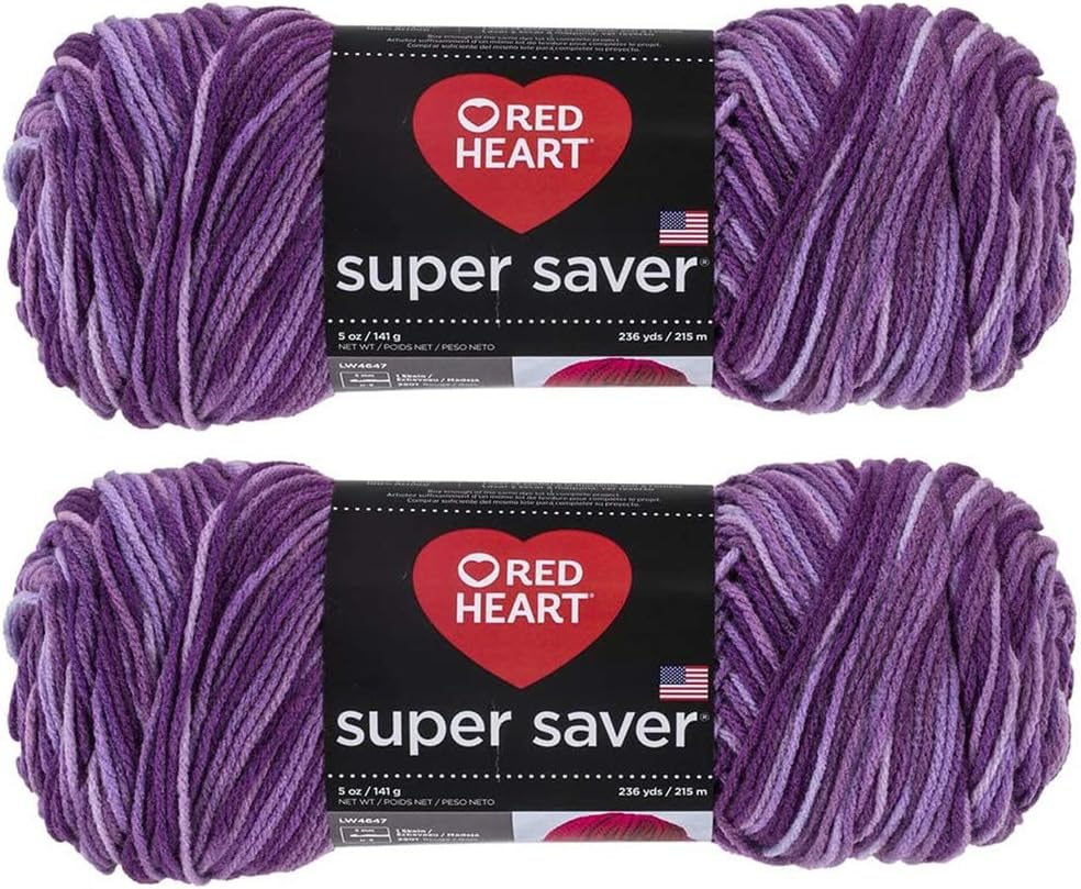 2-Pack Purple Tones 5 oz Each Skein Yarn K4504