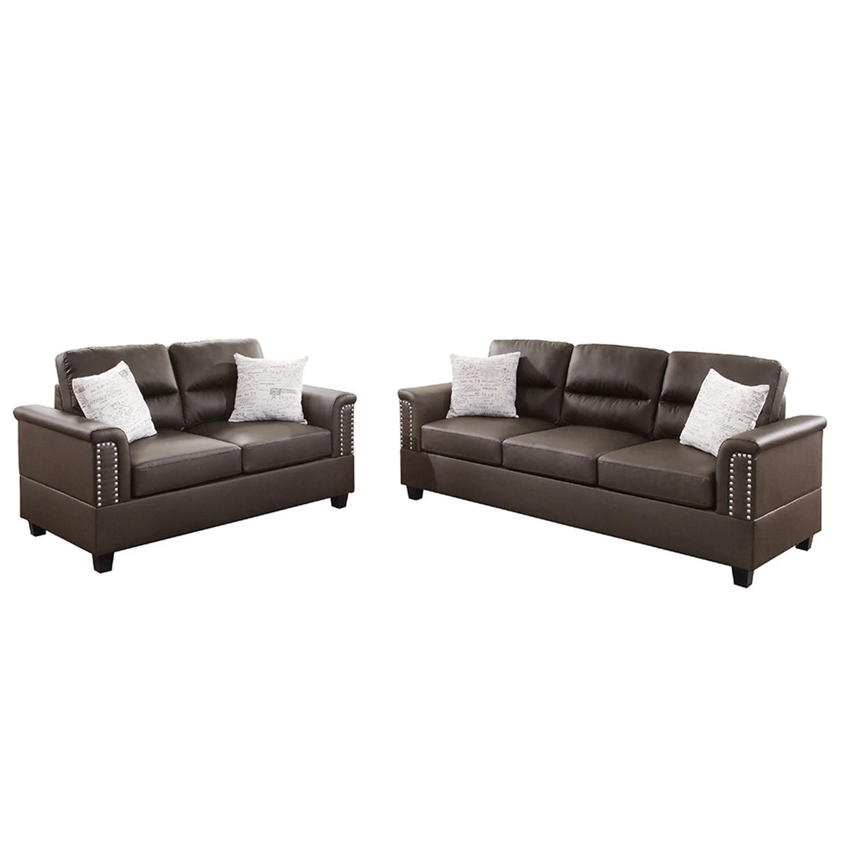 2 Piece Faux Leather Sofa and Loveseat Set N5557