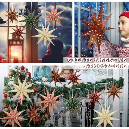3D Paper Lantern 24 inch Hollow Star C48312