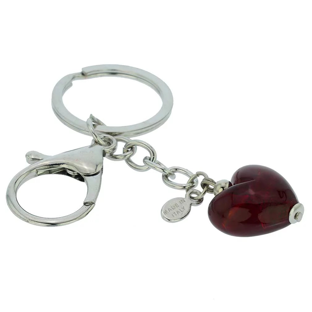 Murano Glass Heart Keychain F231190