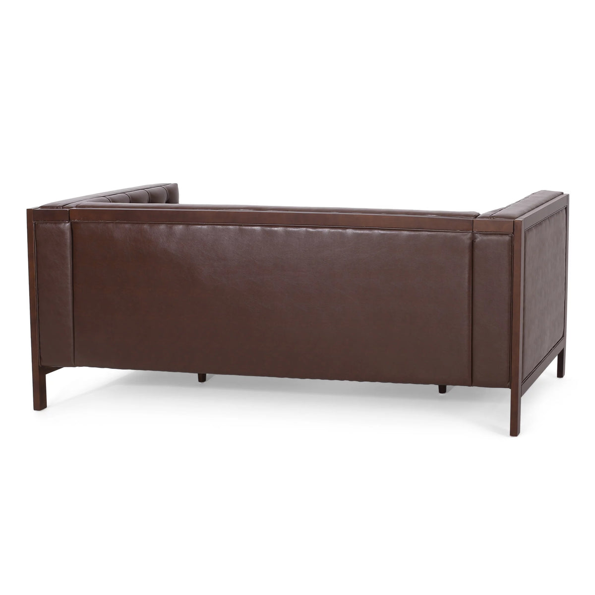 Dark Brown Faux Leather Sofa U1606