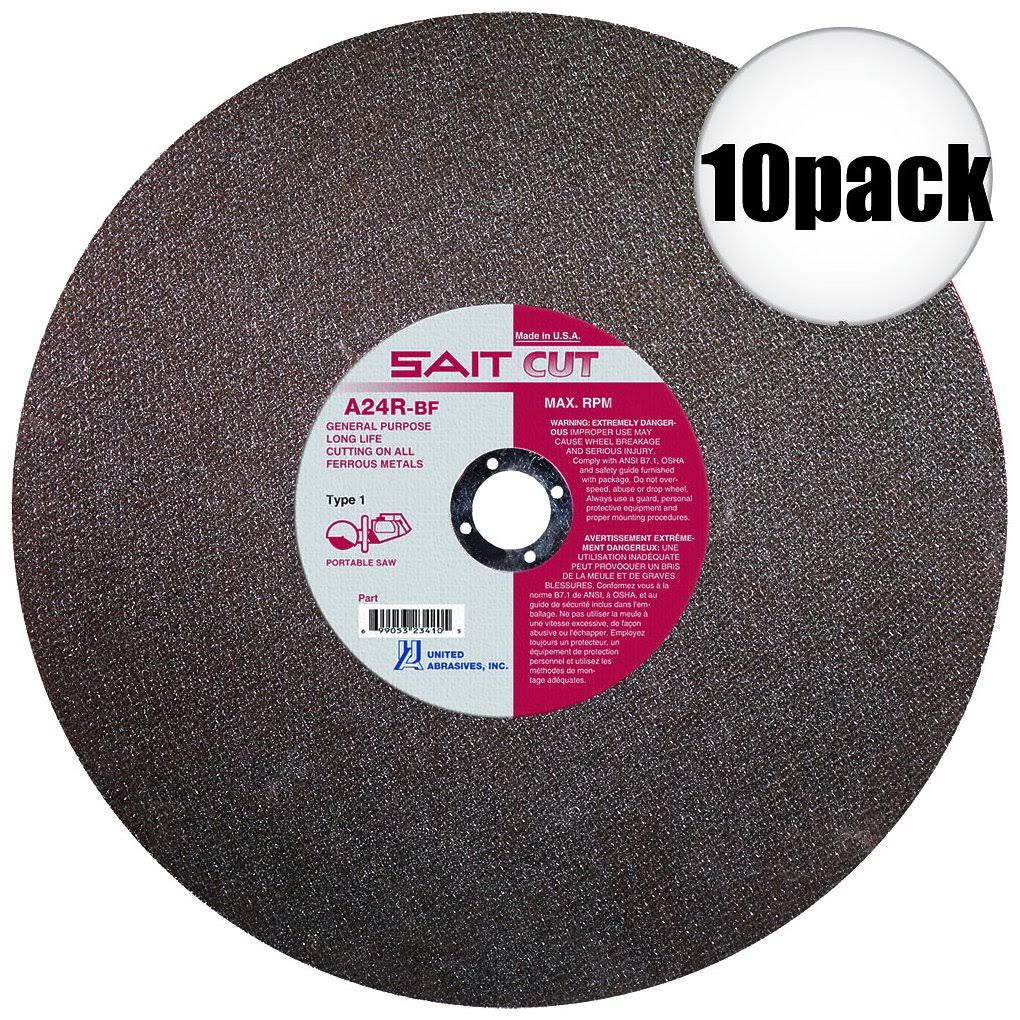 14x22 x 1x22 x 1/8x22 Metal Cutting Wheel 10-Pack D919983