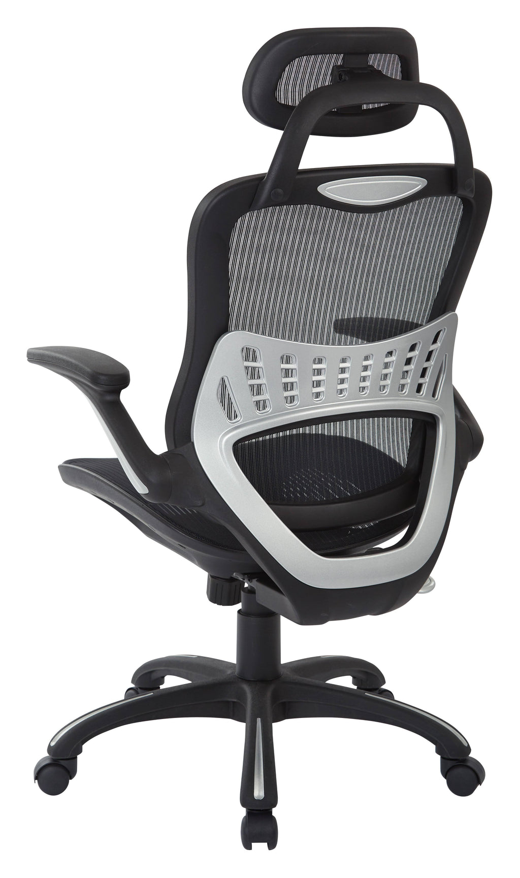 Black Vertical Chair with Nylon Arms and Headrest I987