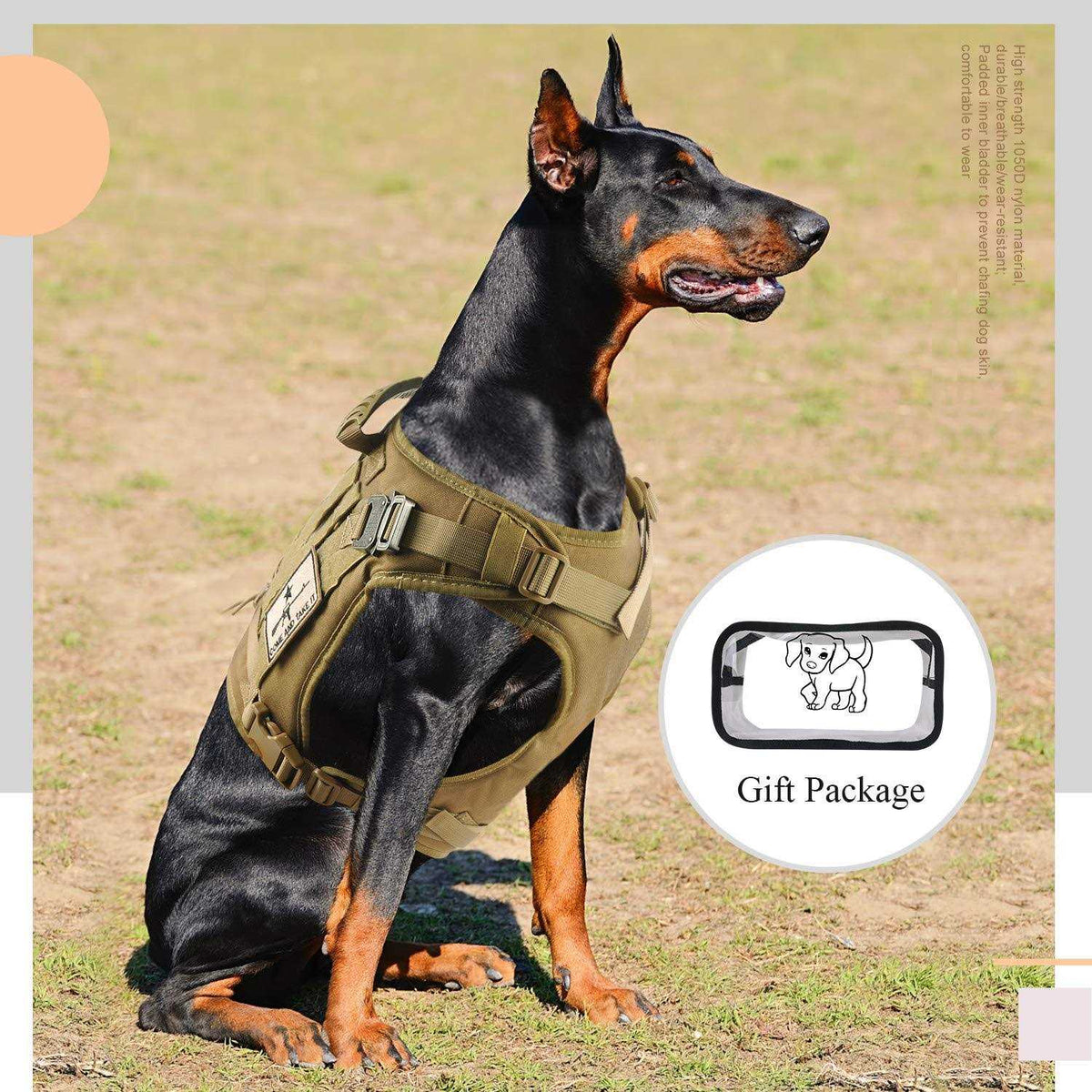 Tactical Service Dog Vest Harness with Rubber Handle D1916