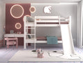 White Twin Bunk Bed with Slide R68648