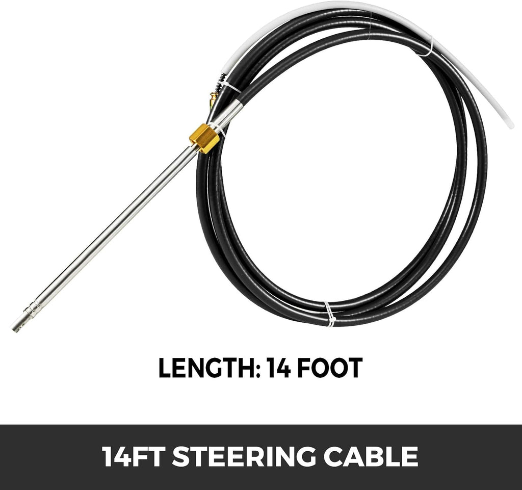 Boat Steering Cable 14ft Rotary Mechanical Steering Cable V9186